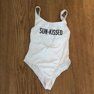 One piece white swimsuit